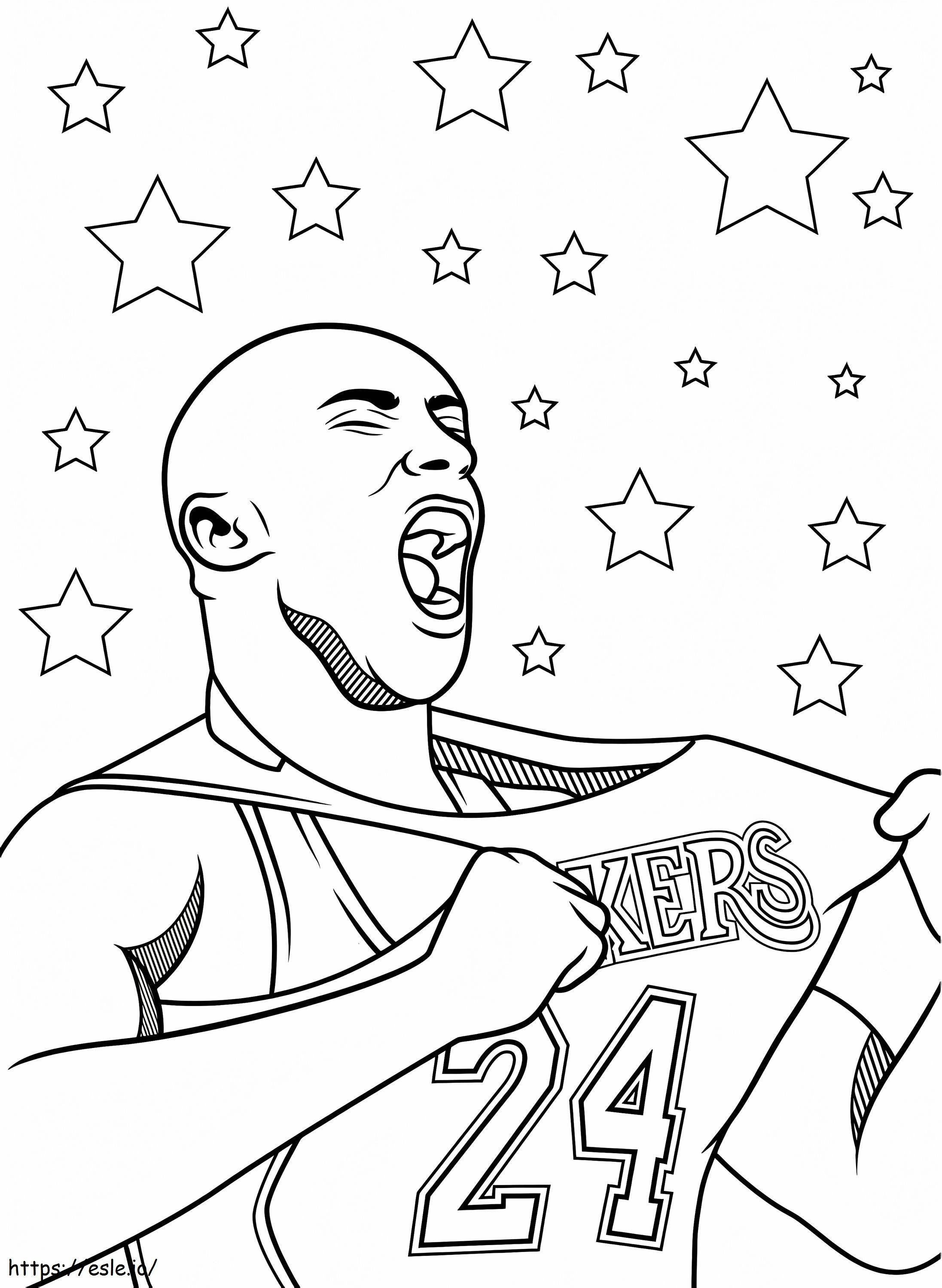 Kobe Bryant gritando para colorir