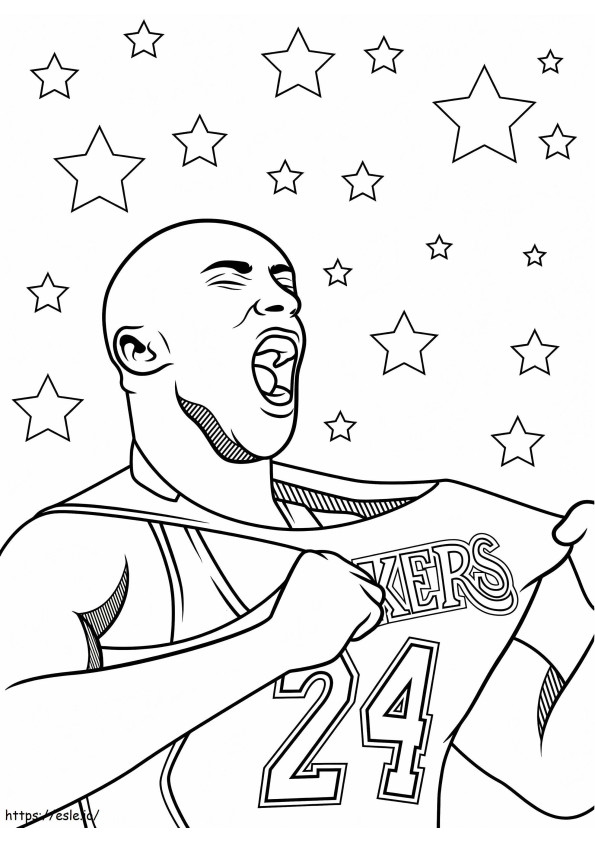 Kobe Bryant schreeuwt kleurplaat