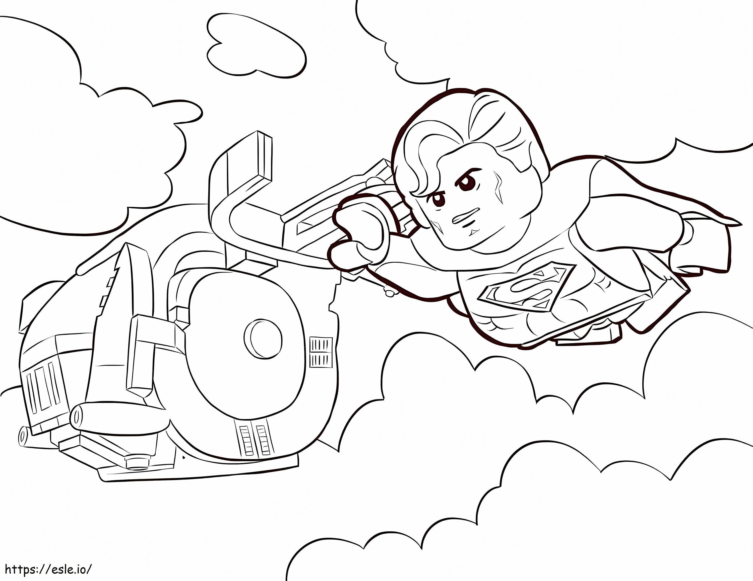 Lego Superman Flying coloring page
