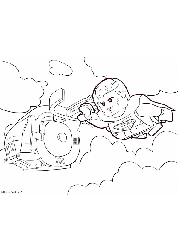 レゴ スーパーマン フライング ぬりえ - 塗り絵