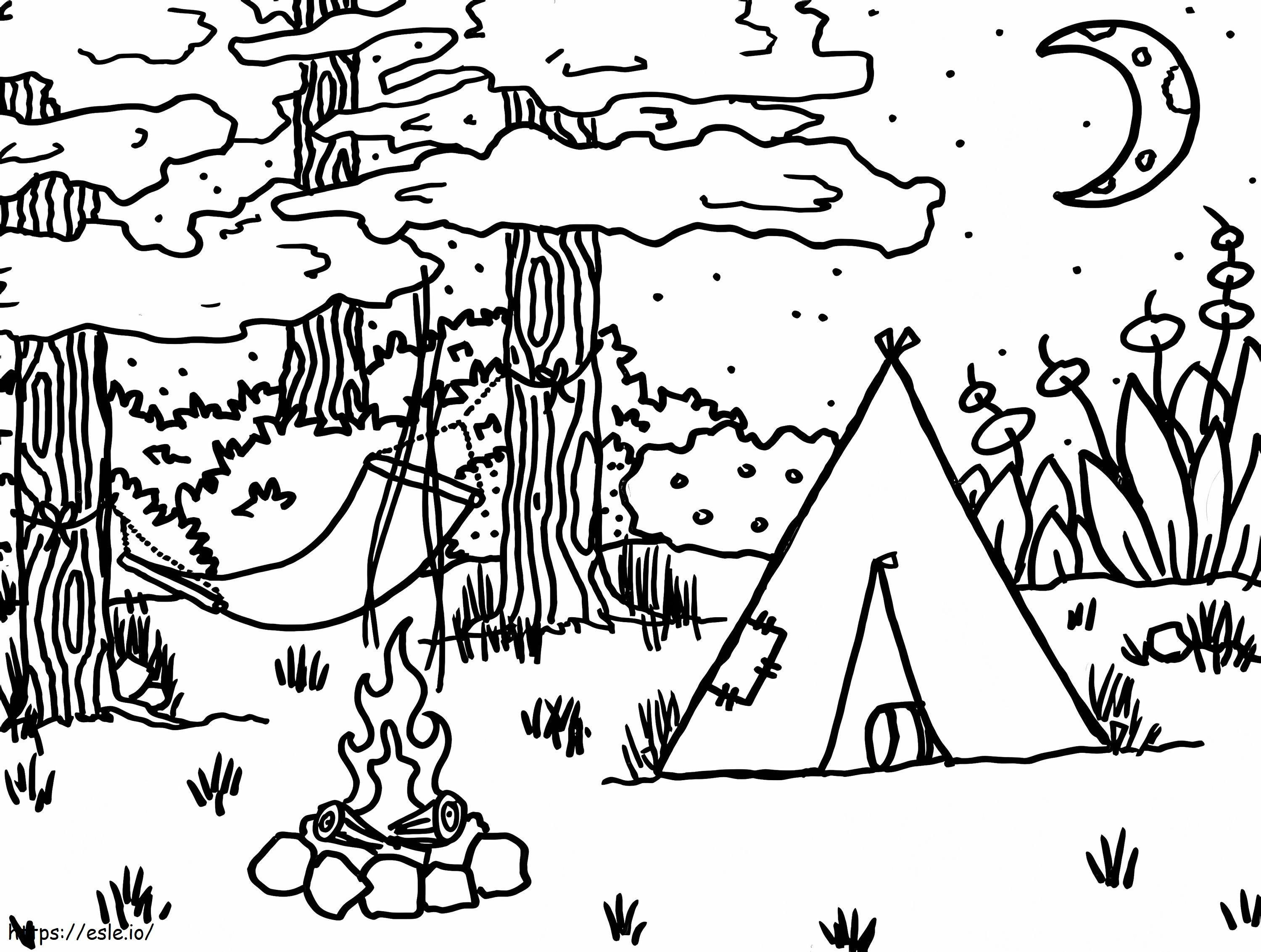 Night Camping coloring page