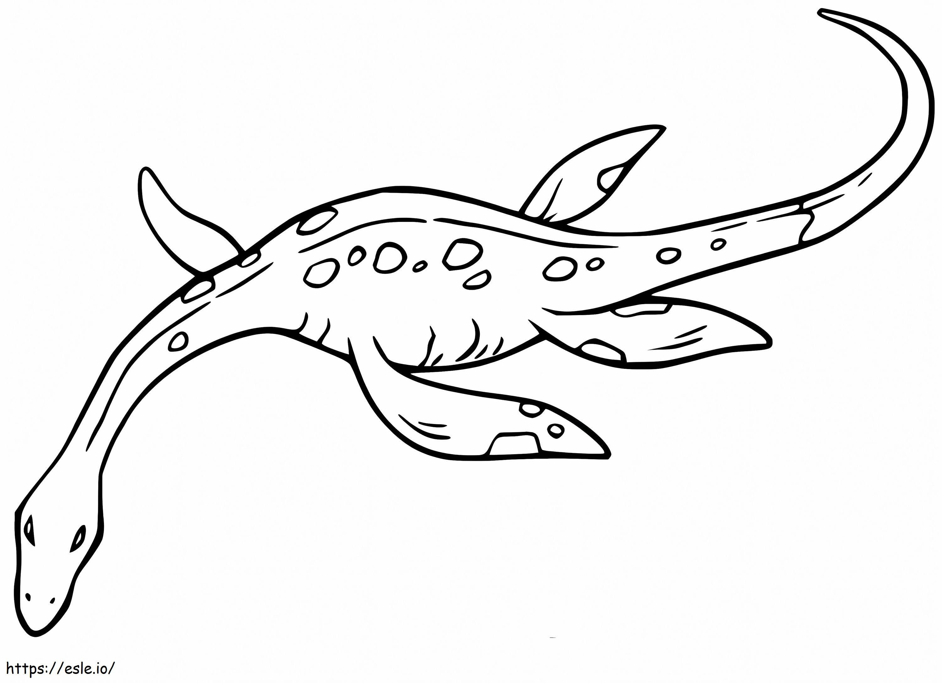 Pływanie Plezjozaura kolorowanka