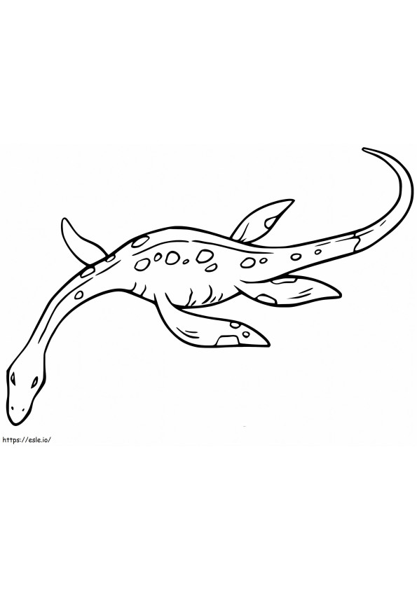 Coloriage Plésiosaure nageant à imprimer dessin