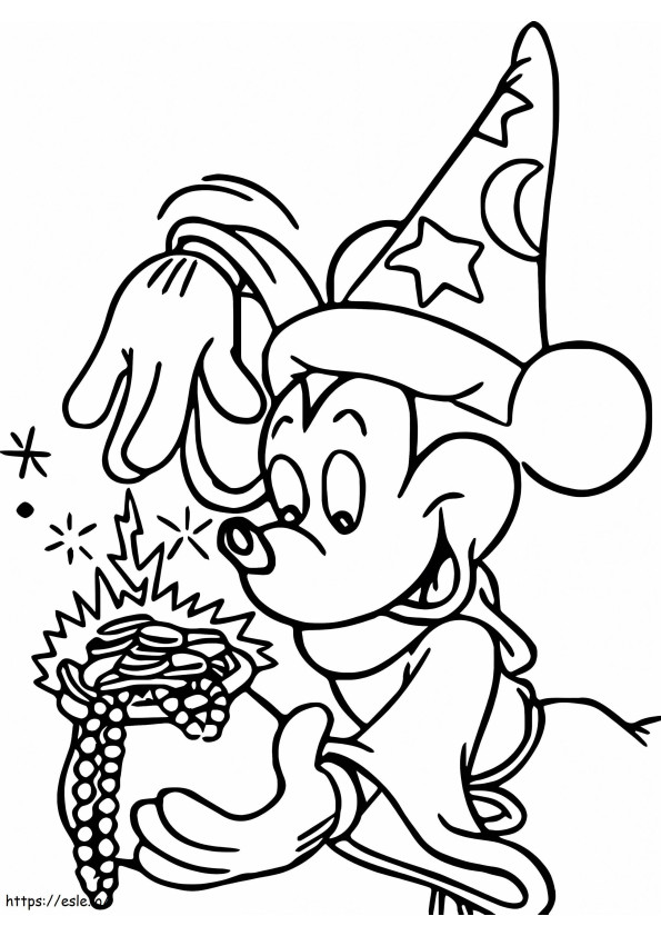 Coloriage Mickey Mouse le sorcier à imprimer dessin