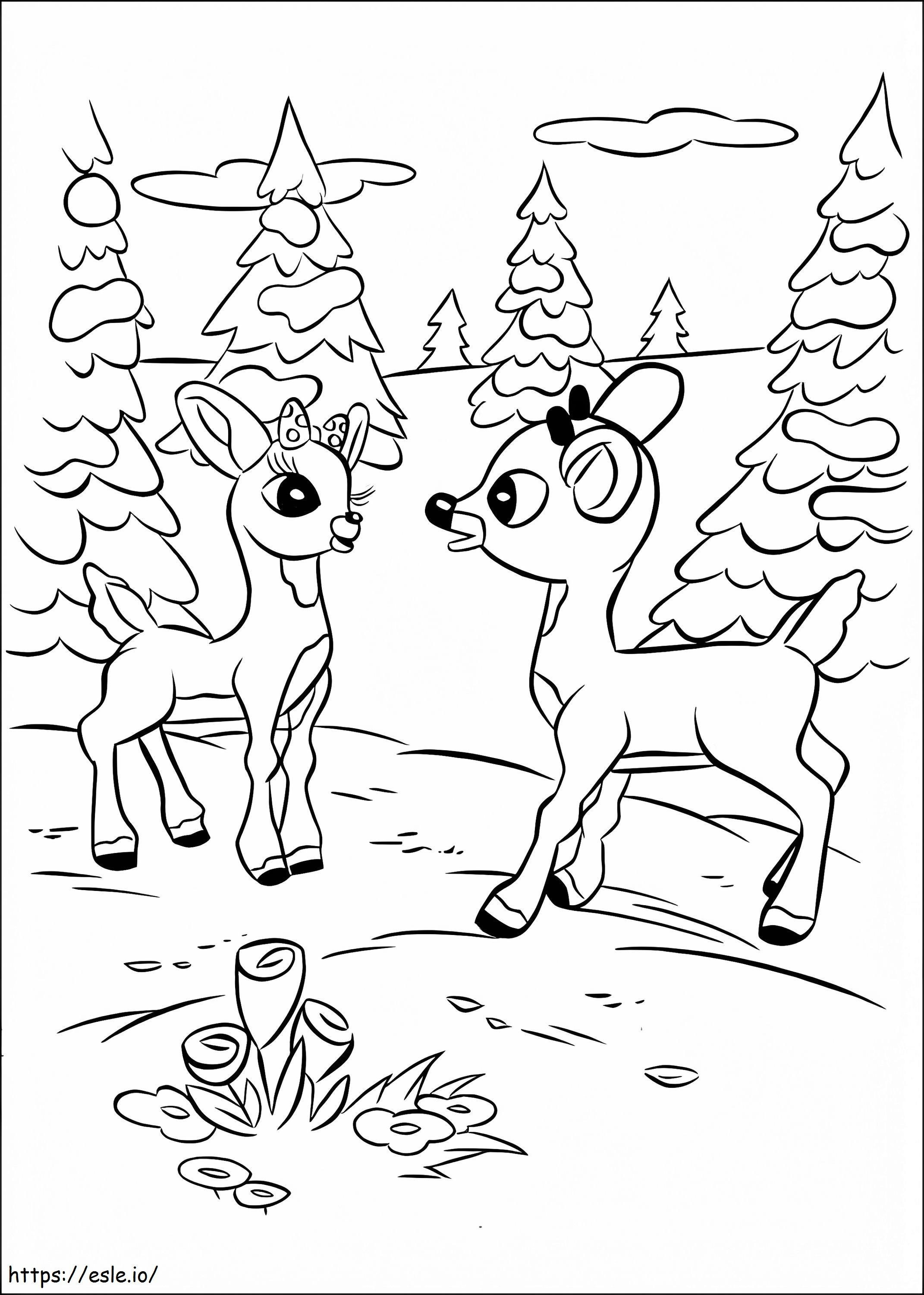 Clarice con Rudolph para colorear