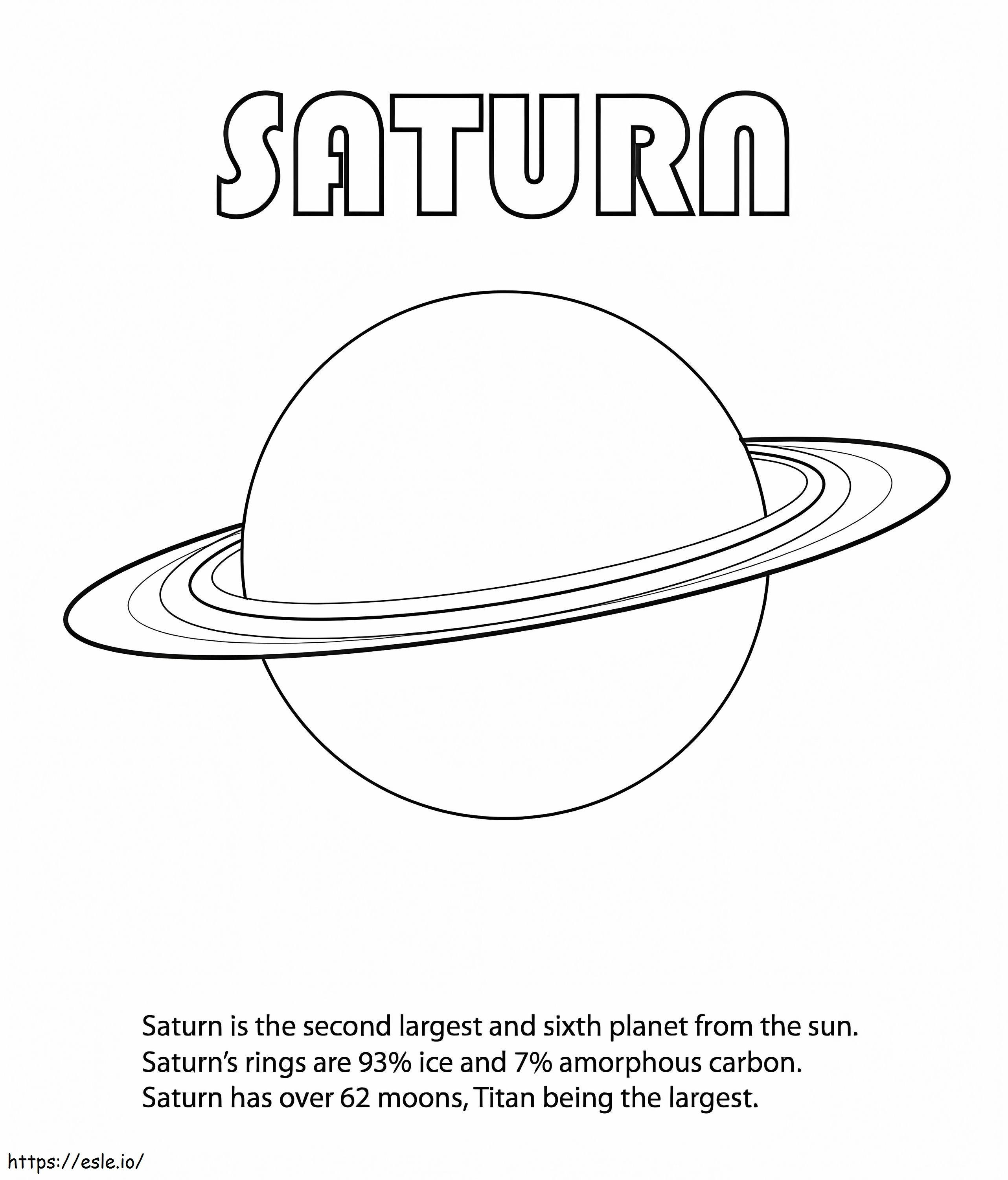 Planeta Saturno 6 para colorir