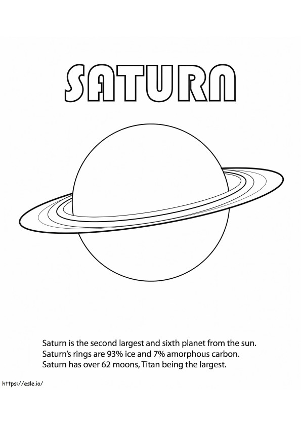 Planeet Saturnus 6 kleurplaat