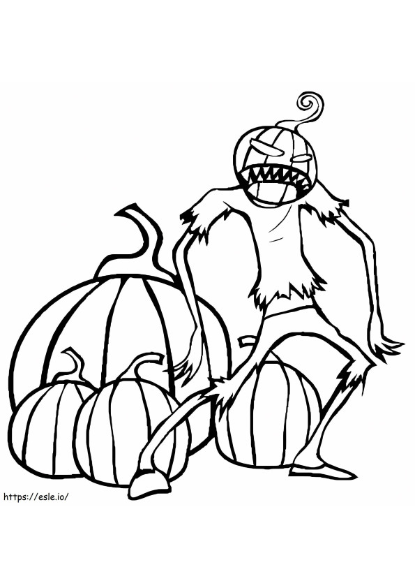 Evil Pumpkin Head coloring page