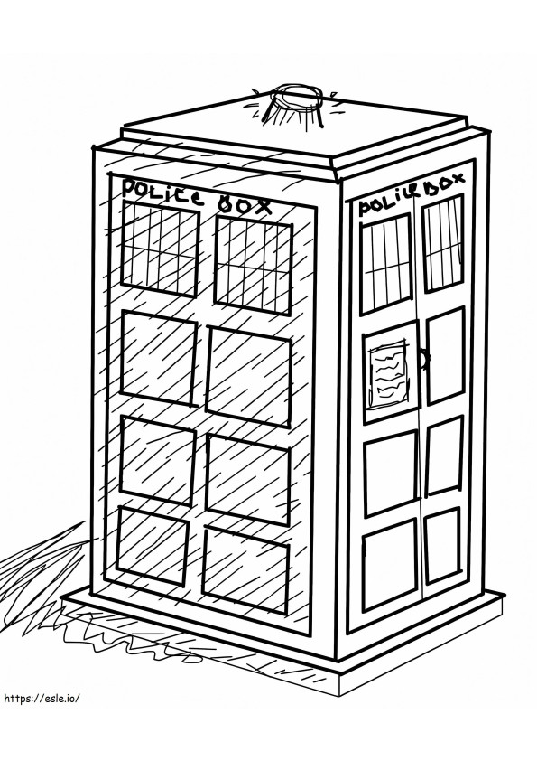 The Tardis coloring page