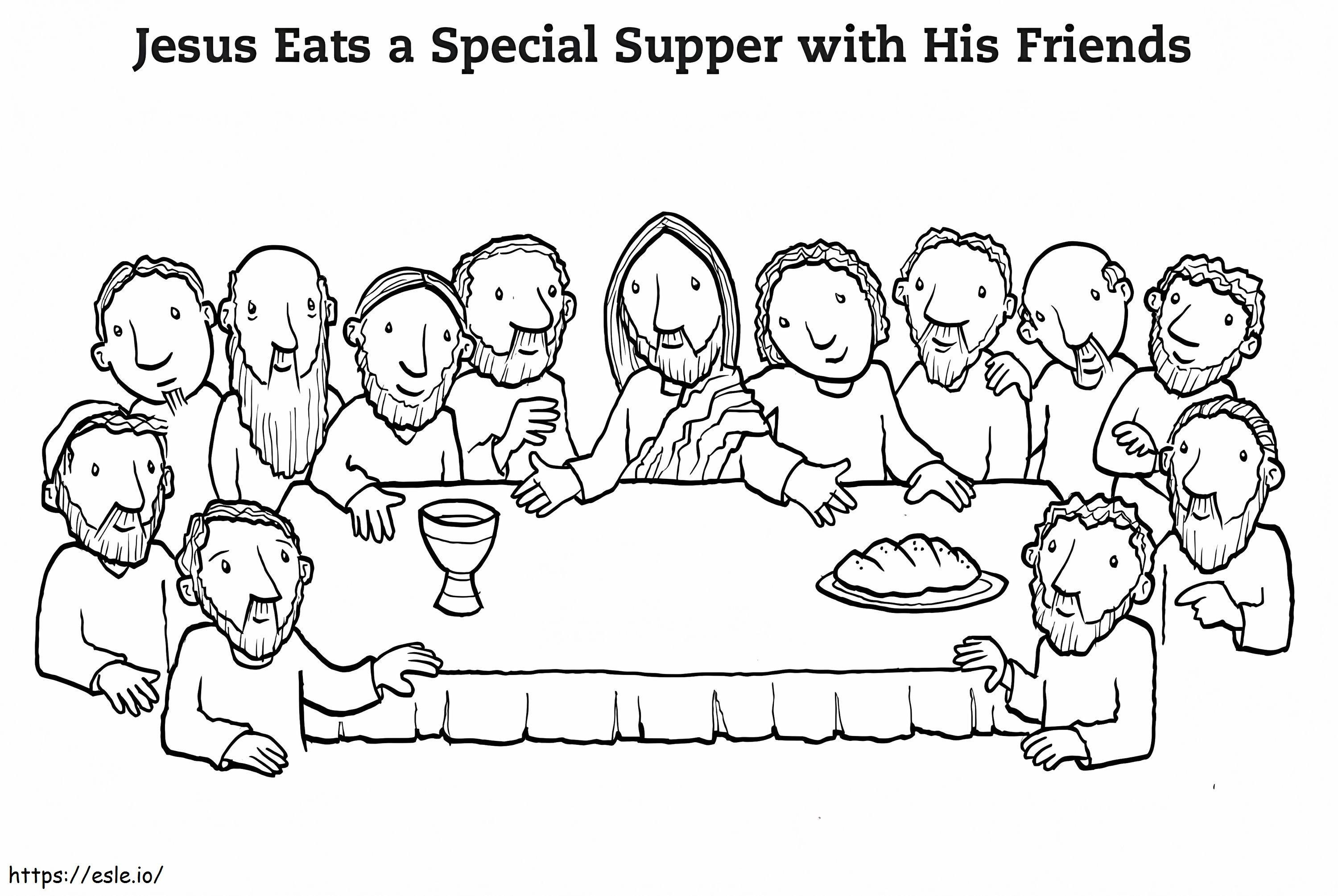 Jesus In Last Supper coloring page