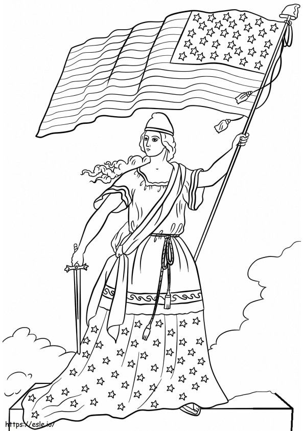 1582513487 American Flag Lady coloring page