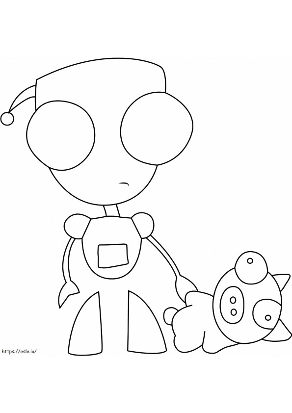Gir And Toy coloring page