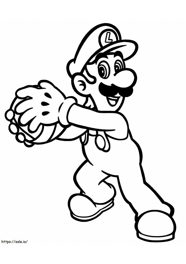 Luigi segurando a bola para colorir