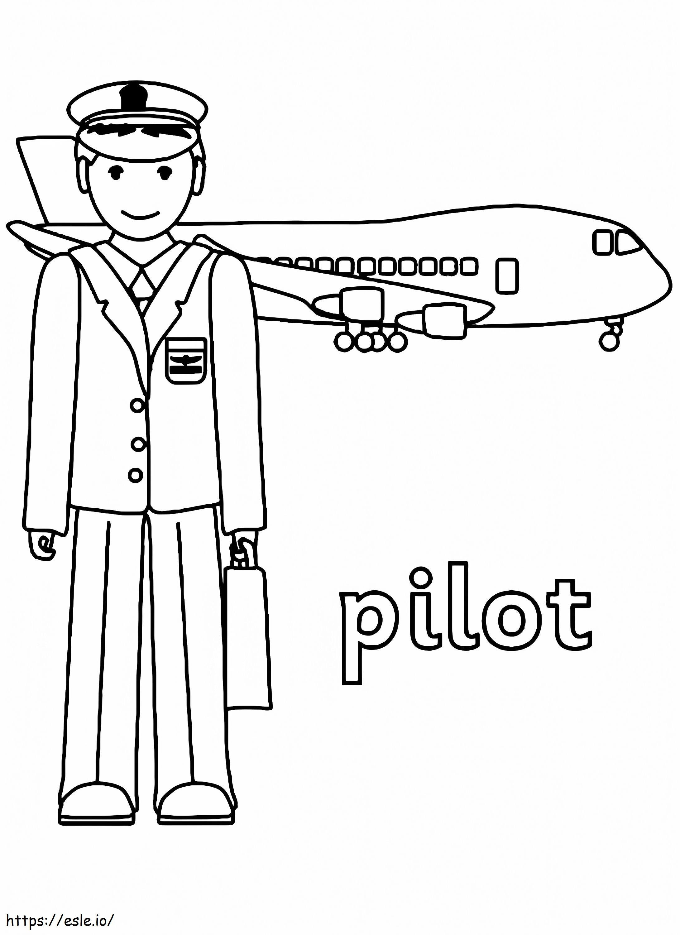 Piloto 9 para colorir