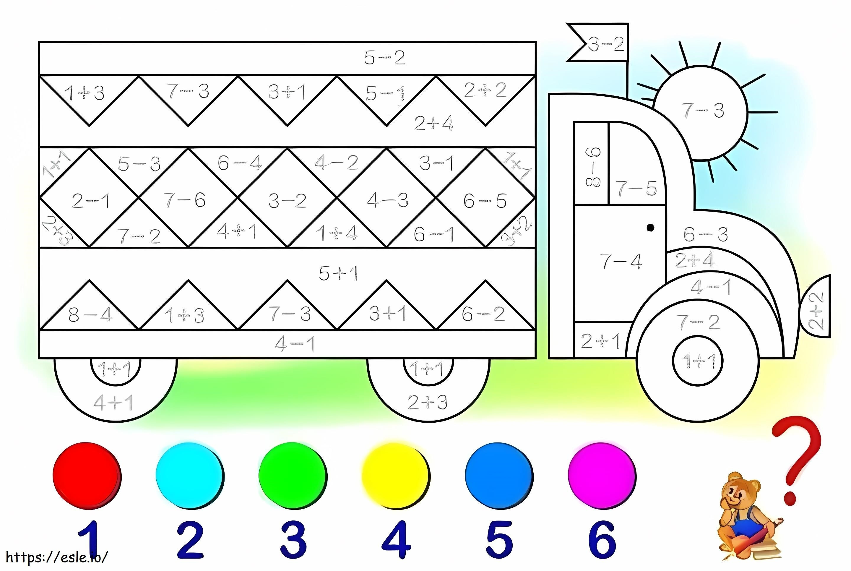 Truck Math coloring page