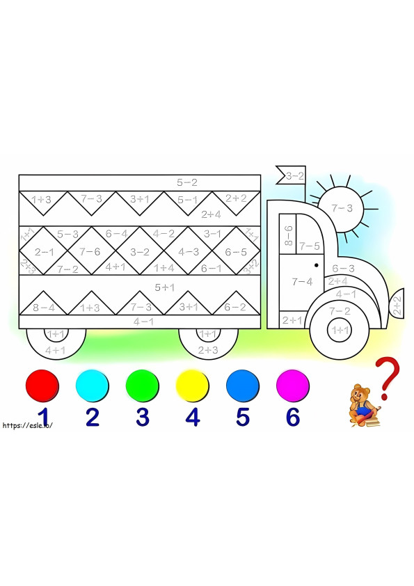 Kuorma-autojen matematiikka värityskuva