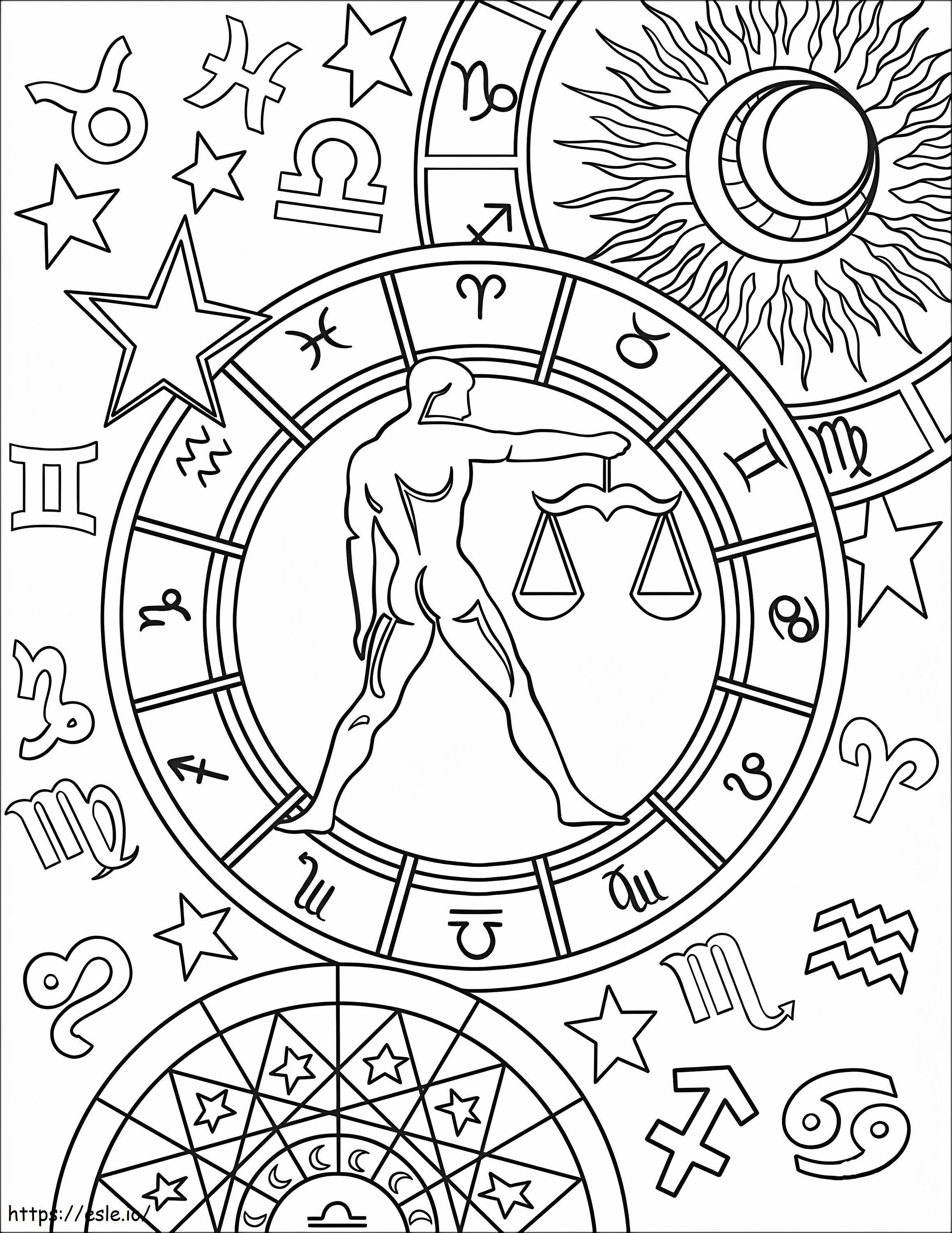 Coloriage 1597710718 Signe du zodiaque Balance à imprimer dessin