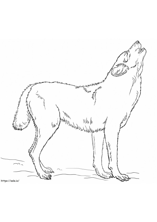 Coloriage Loup hurlant 1 à imprimer dessin