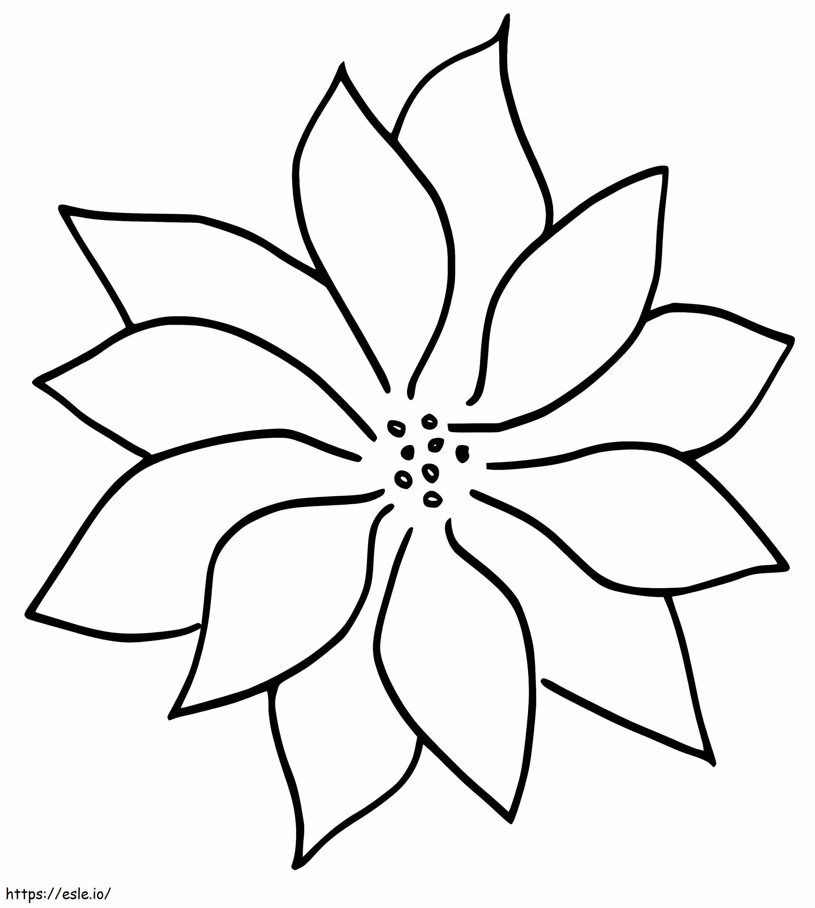 Printable Christmas Poinsettia coloring page