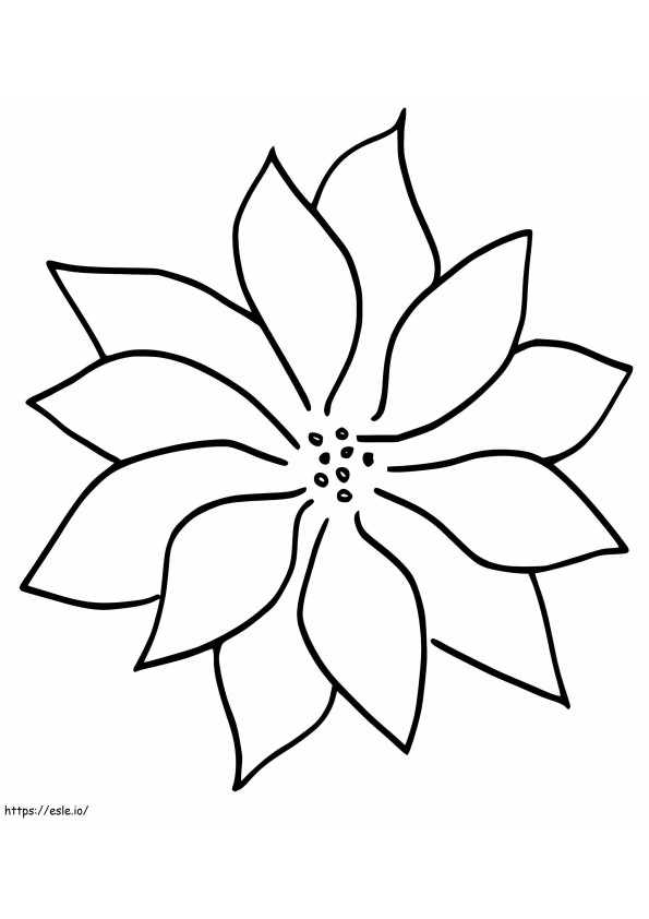 Printable Christmas Poinsettia coloring page