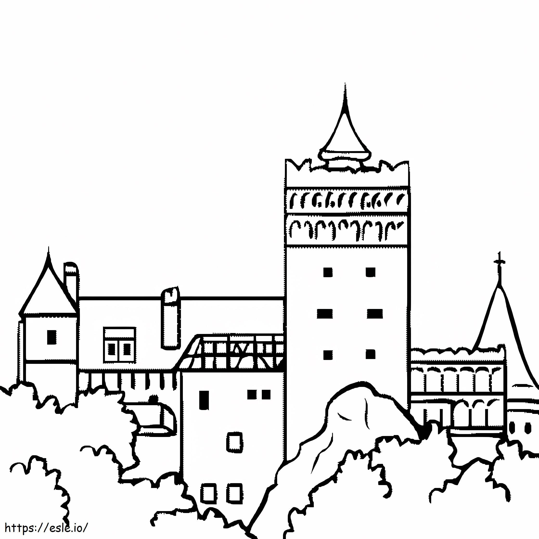 Castillo rumano de Bran para colorear