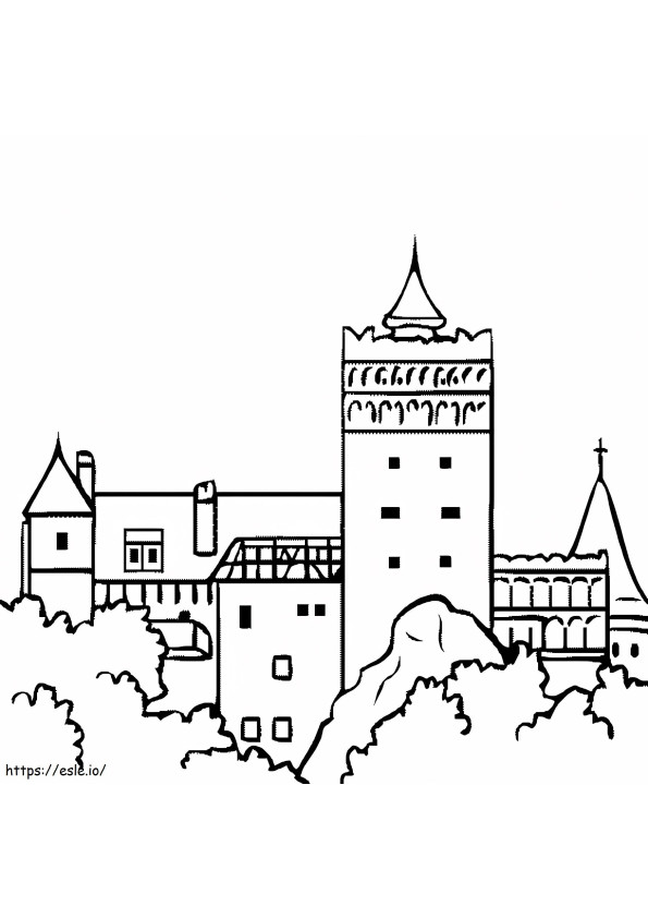 Romanian Bran Castle coloring page
