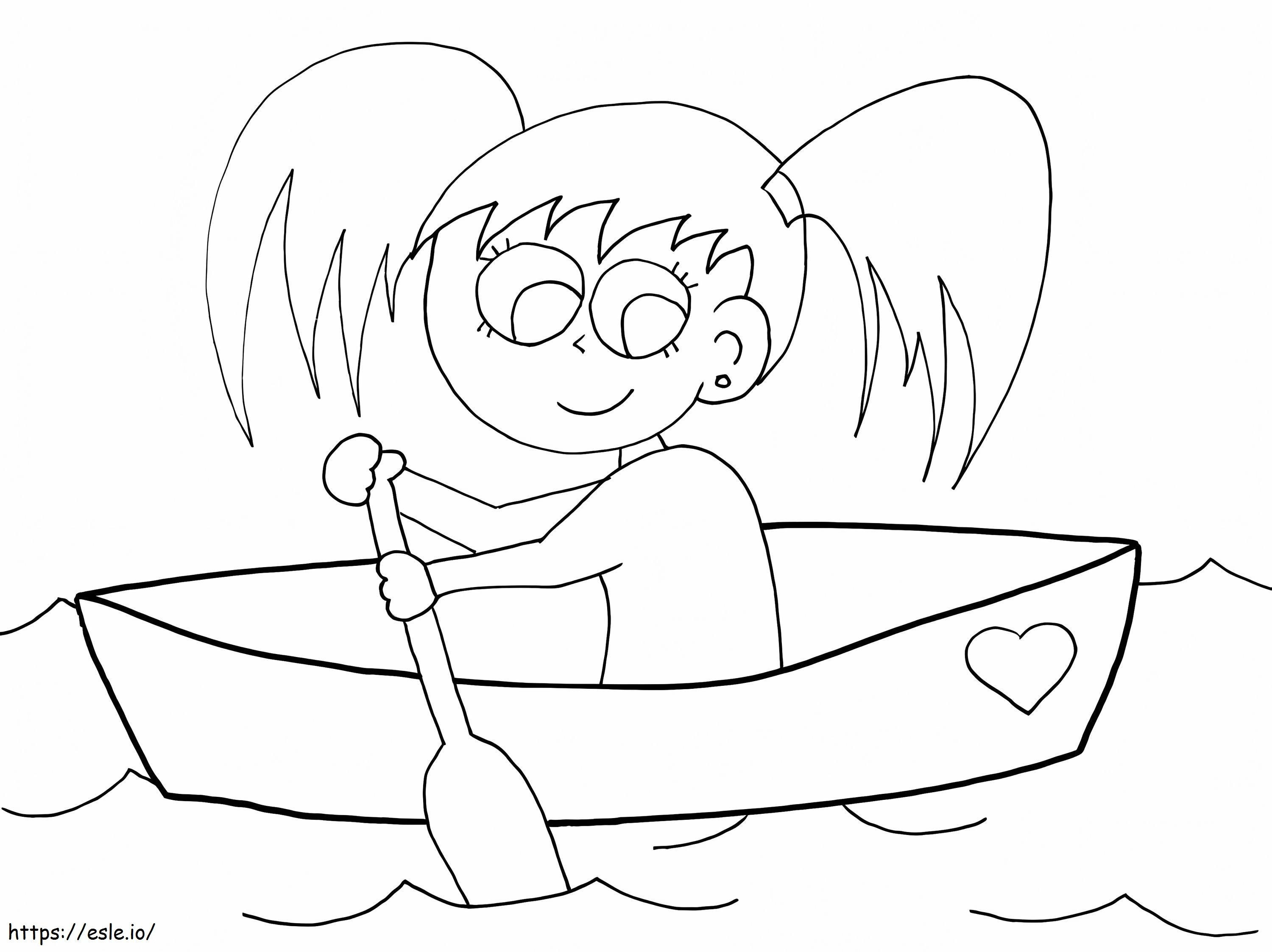 Girl Rowing coloring page