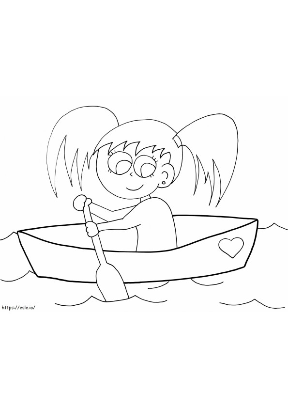 Girl Rowing coloring page