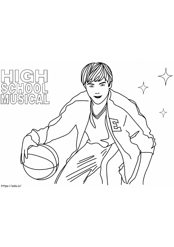 Troy, do High School Musical para colorir