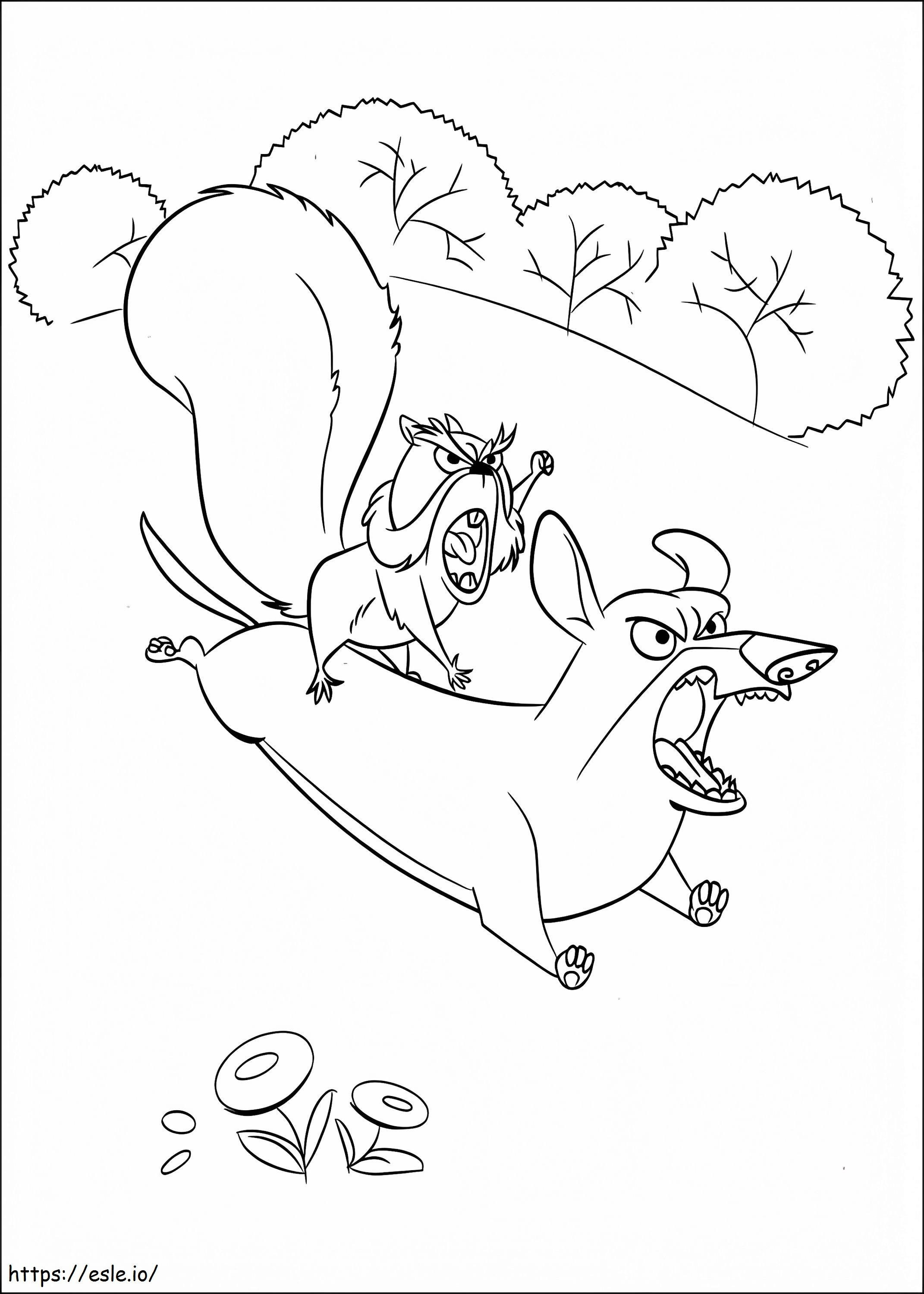 Mr. Weenie And McSquizzy From Open Season coloring page
