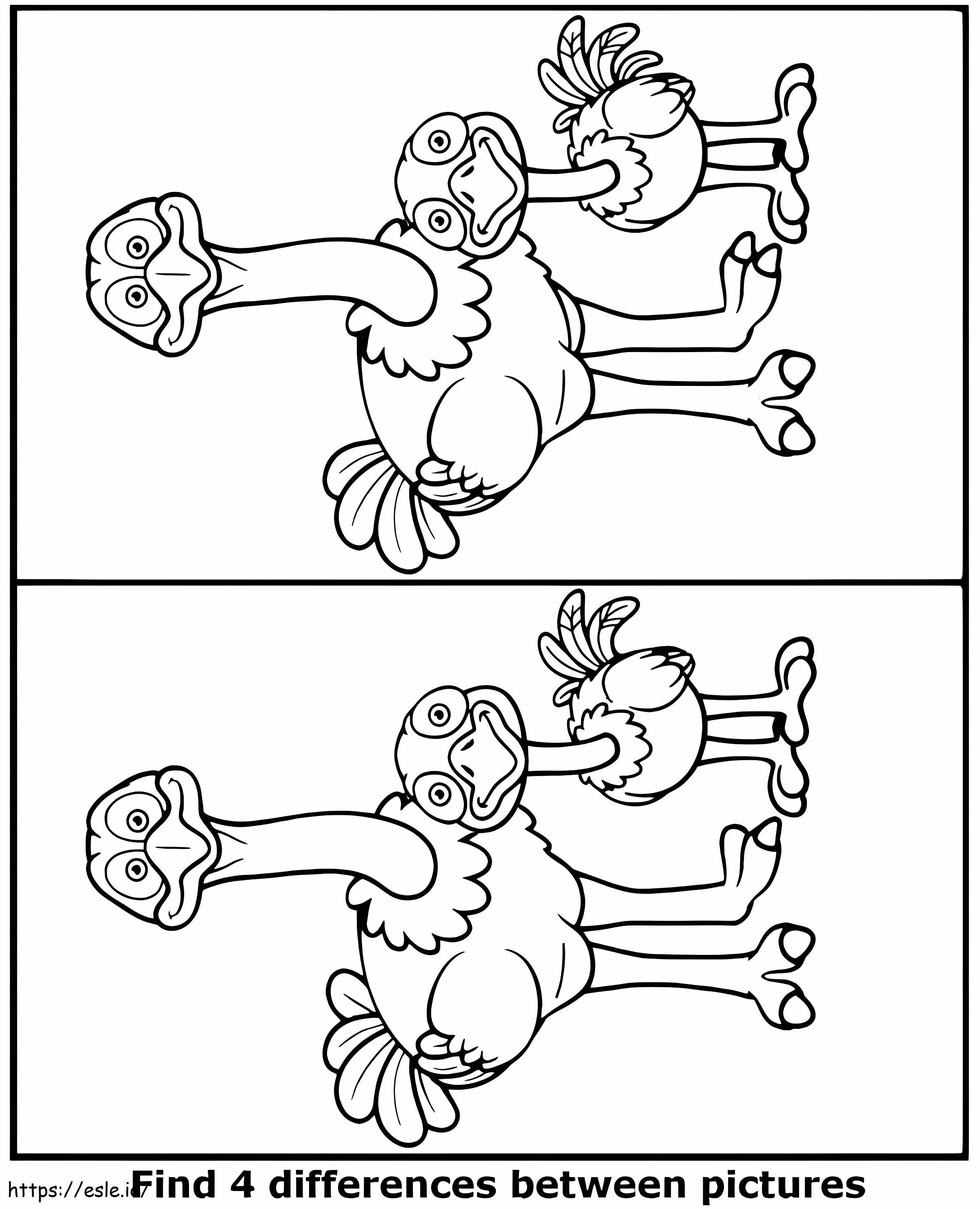 Printable Find Four Differences coloring page