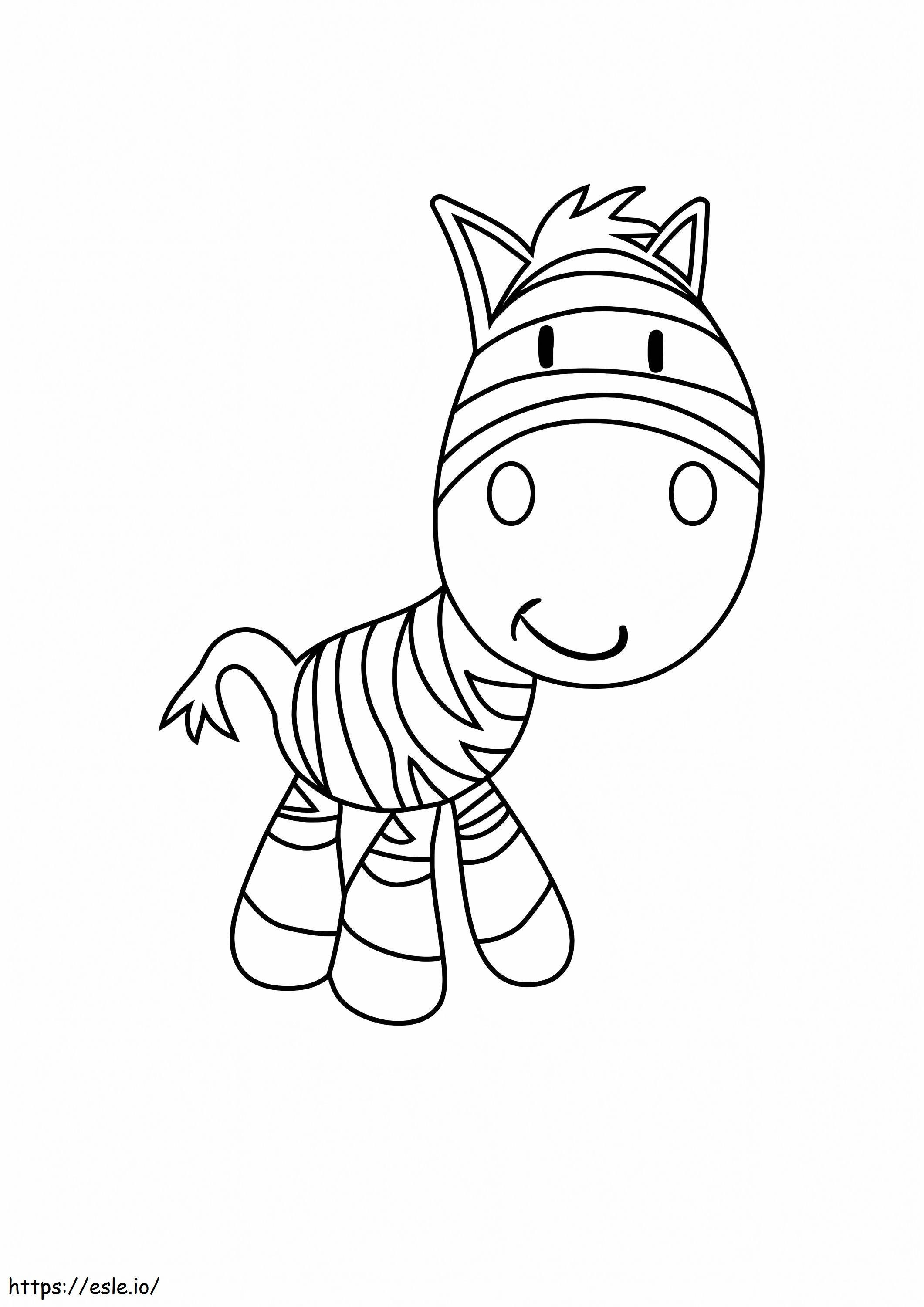 Zebra sorridente de desenho animado para colorir