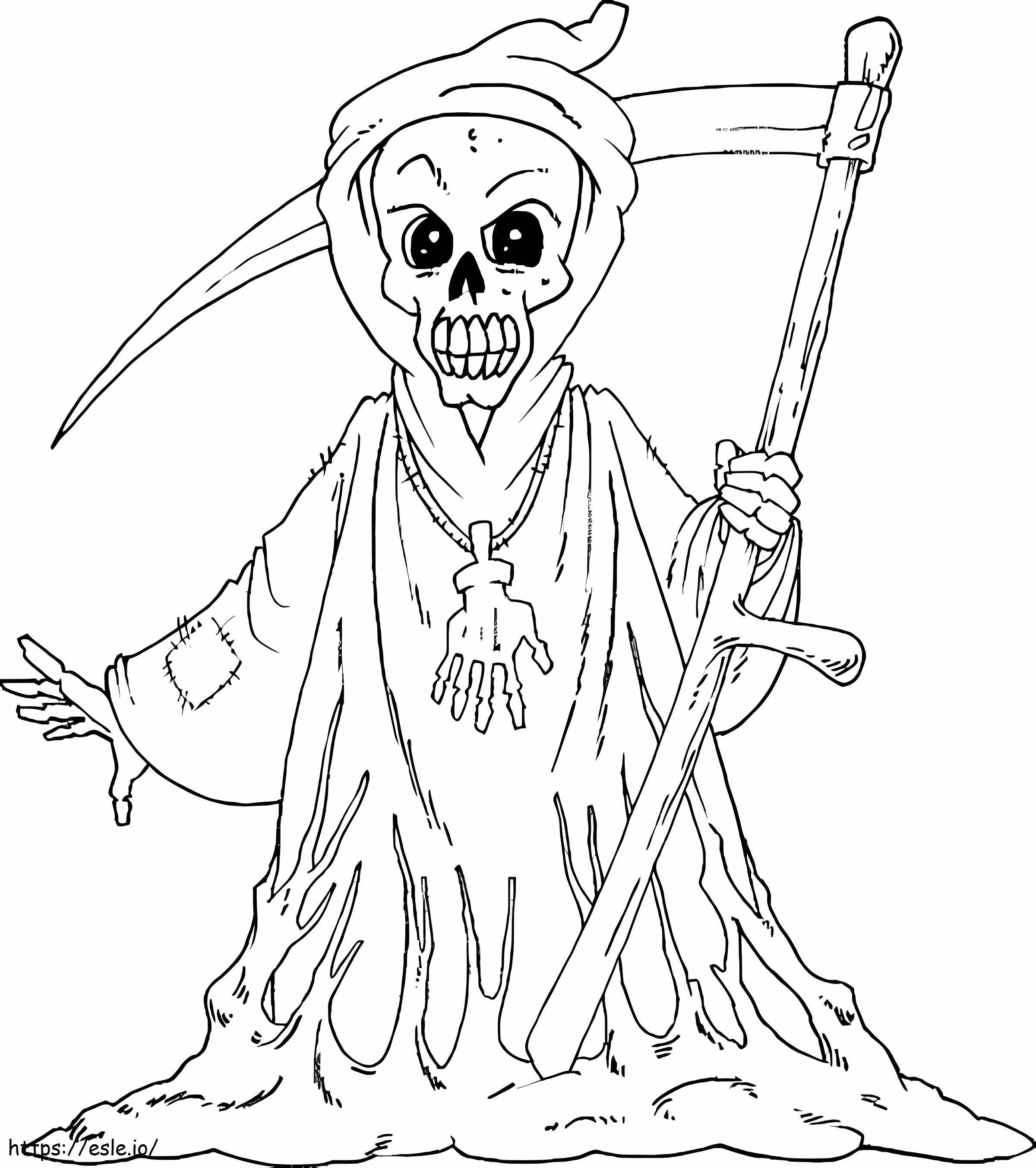 Creepy Grim Reaper coloring page