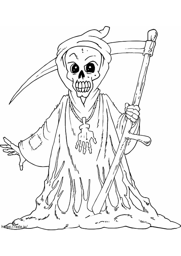 Creepy Grim Reaper coloring page