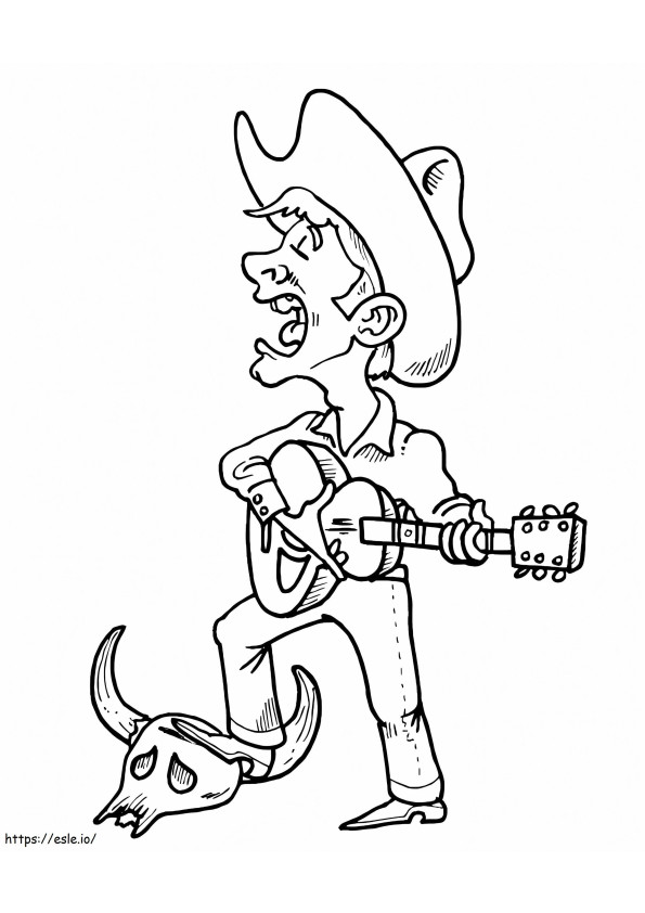 Cowboy Rockstar coloring page