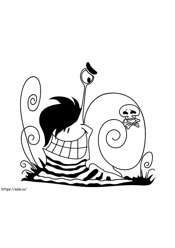 Emo Snail coloring page