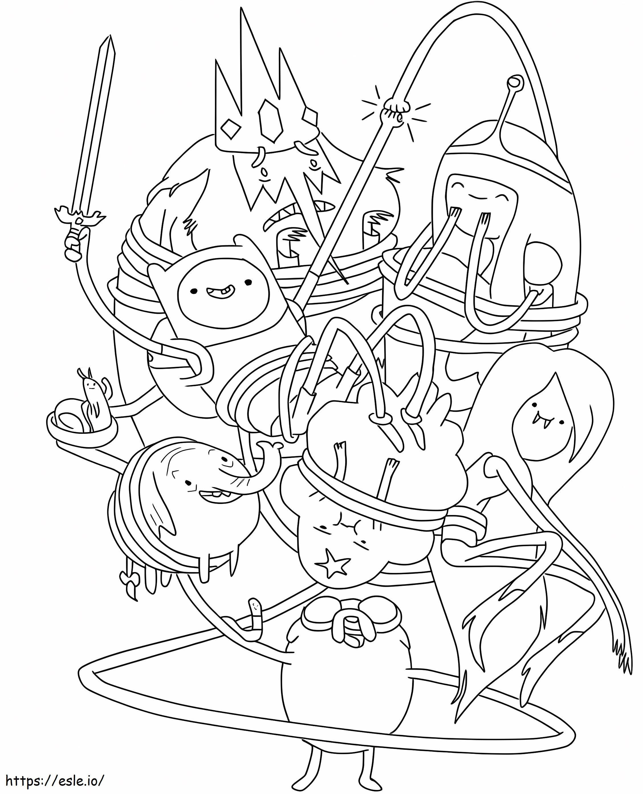 Normál Adventure Time karakterek kifestő