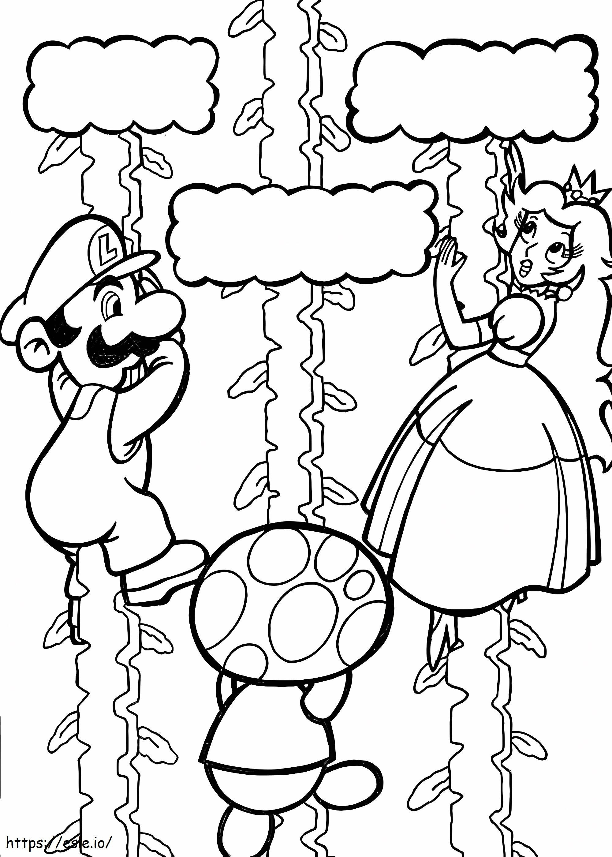 Mario resgata a princesa para colorir