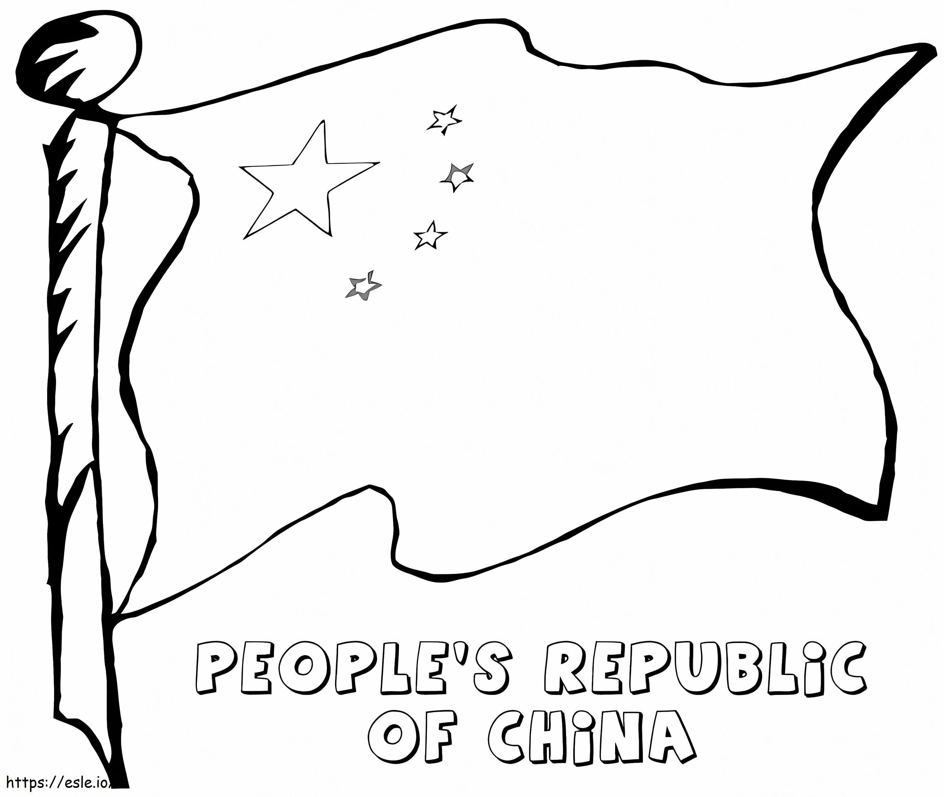 Bandiera della Cina 4 da colorare