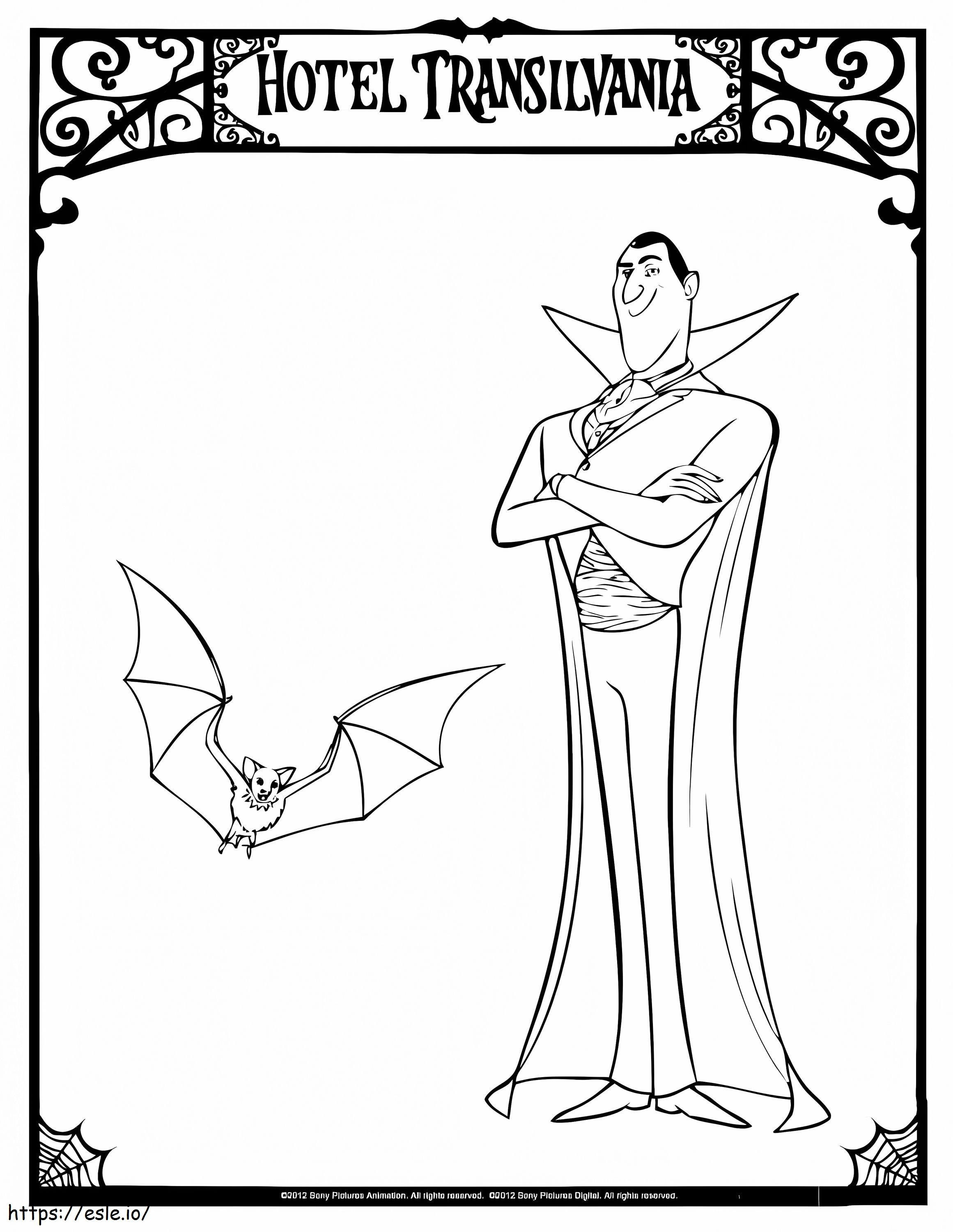 Dracula i latający nietoperz kolorowanka