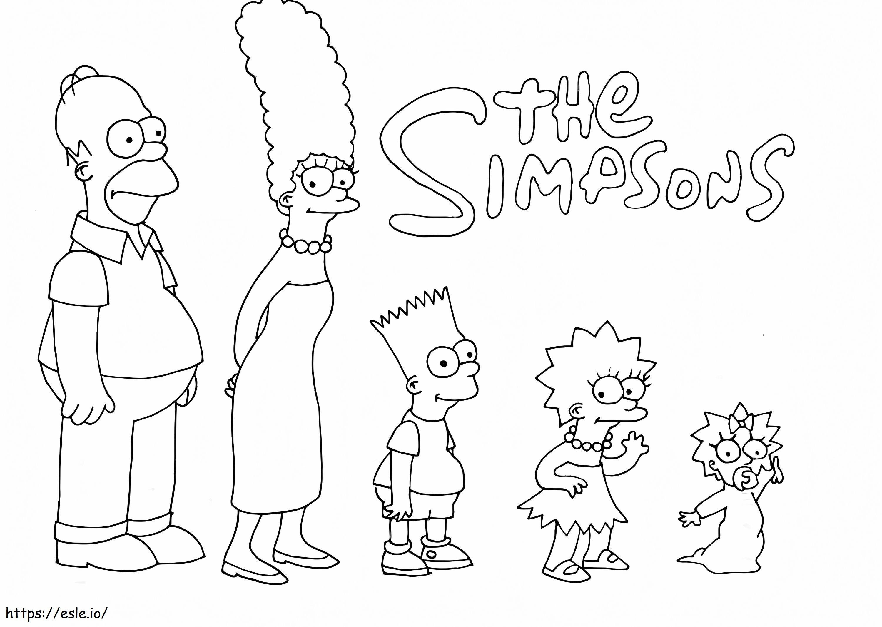 Coloriage Les mignons Simpsons à imprimer dessin