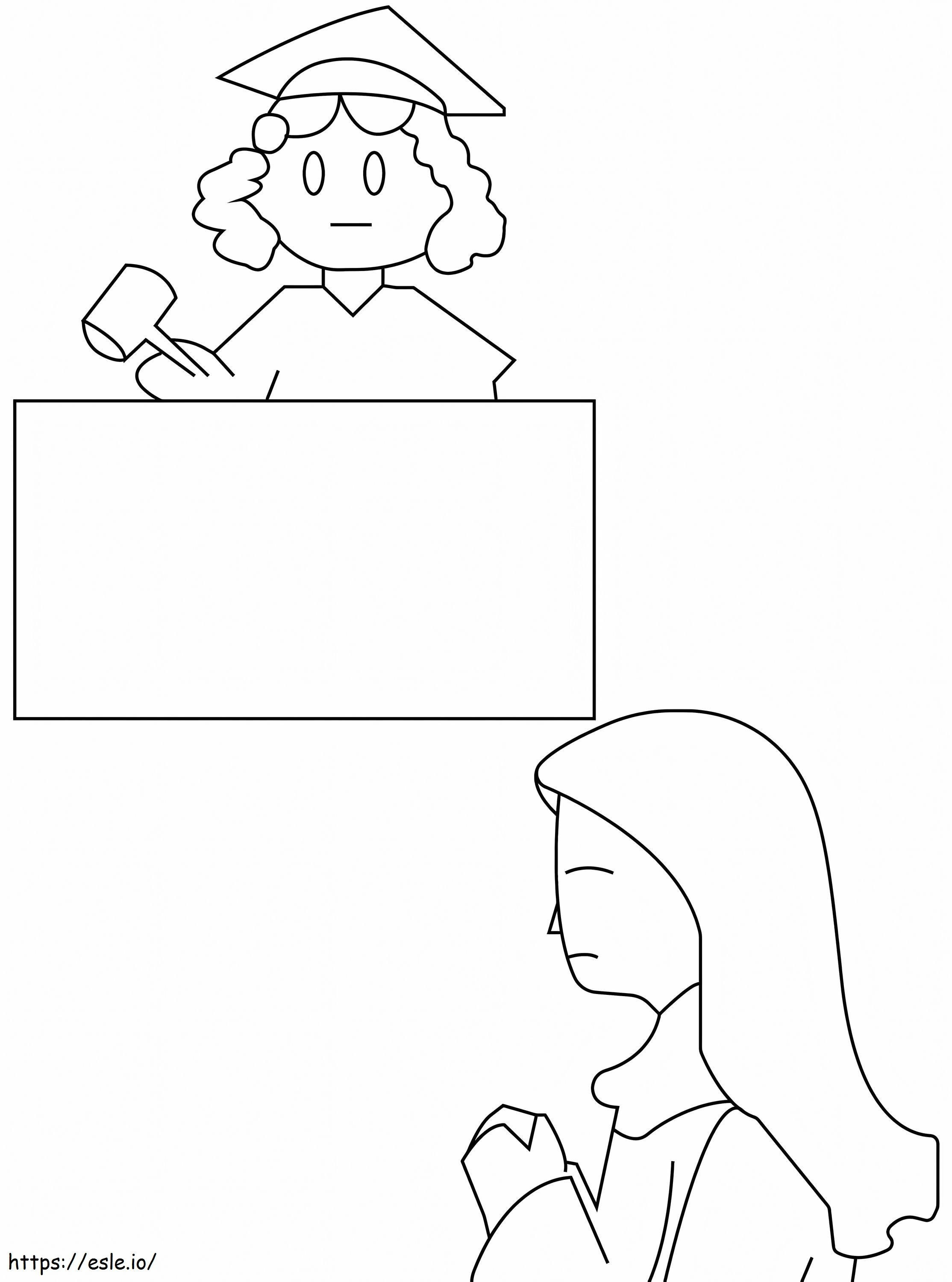 Judge And Accused coloring page