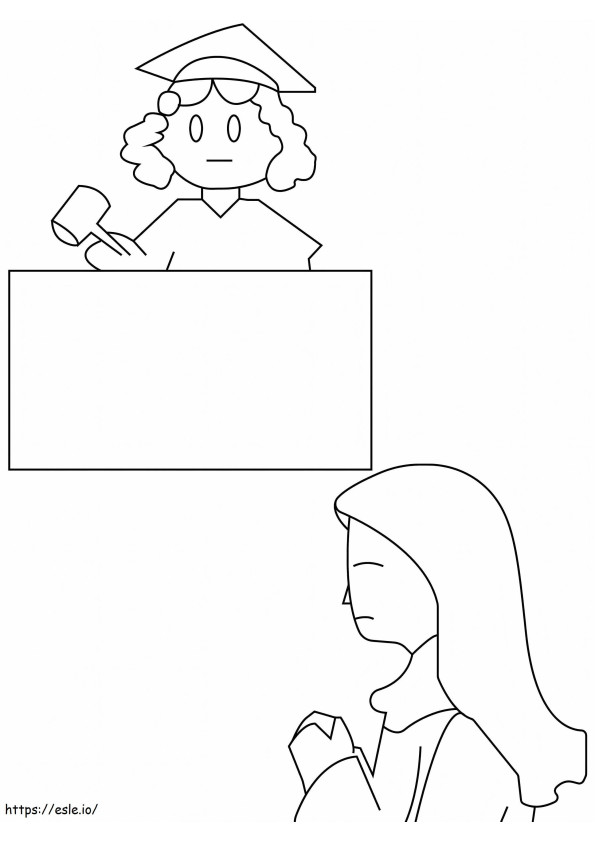Judge And Accused coloring page