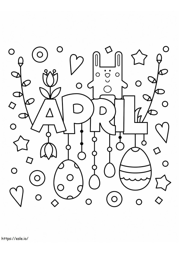 April Coloring Page 2 coloring page