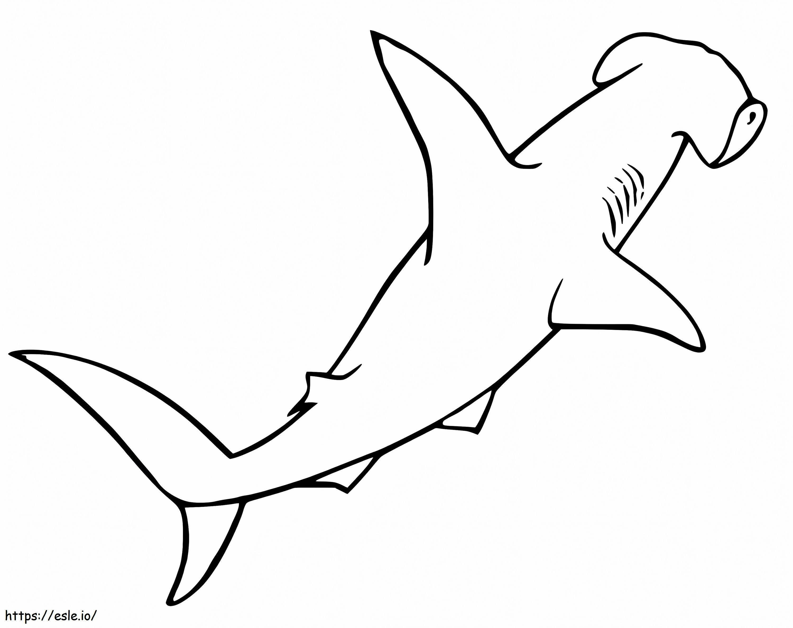 Tubarão-martelo 1 para colorir