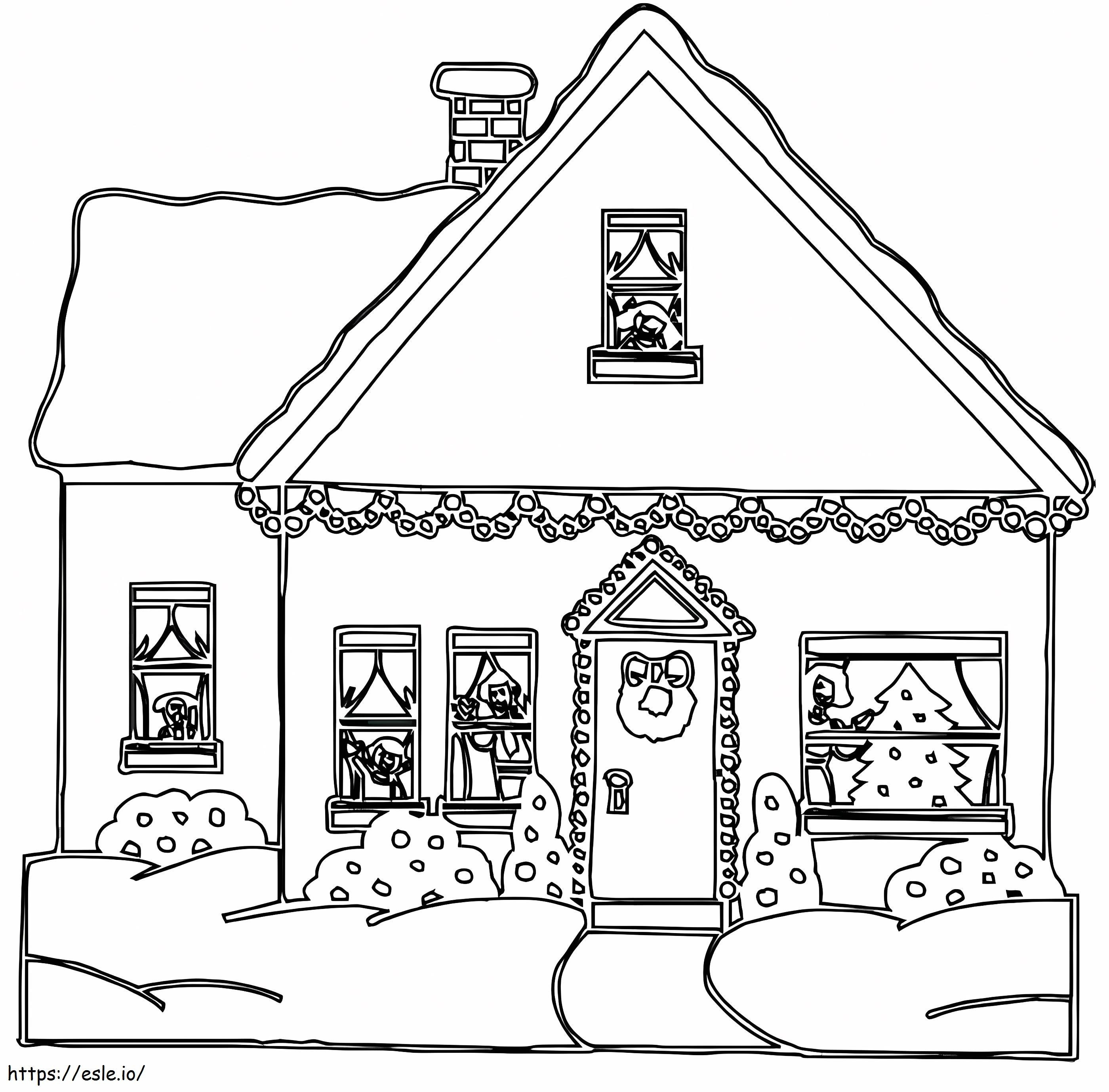 1540892991 House With Dolphins Pool Pages Houses Printable Pictures Haunted coloring page