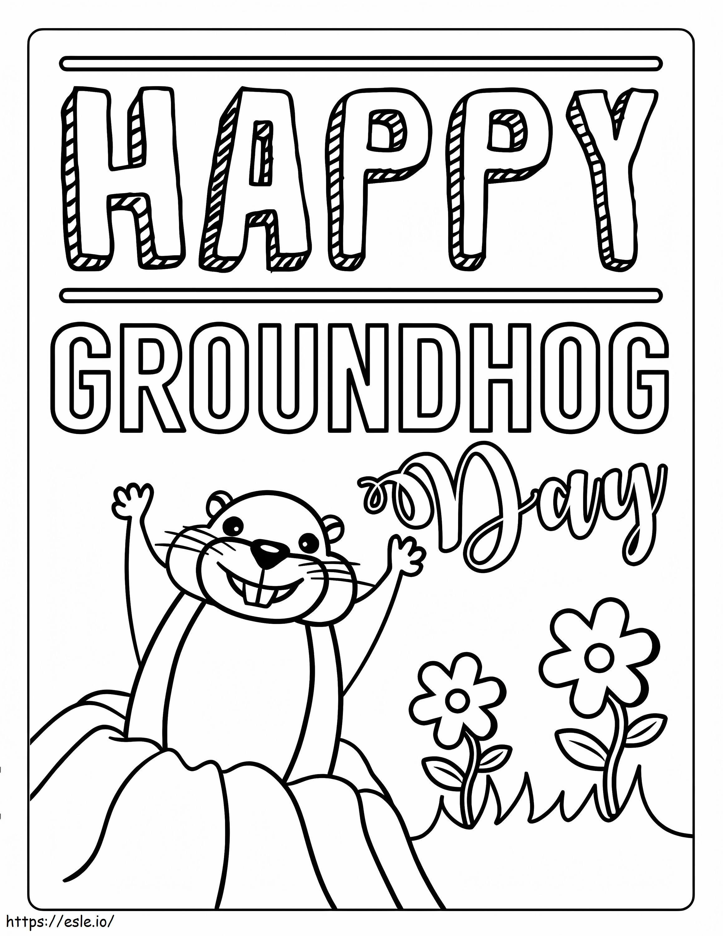 Coloriage Jour 2 de la marmotte à imprimer dessin