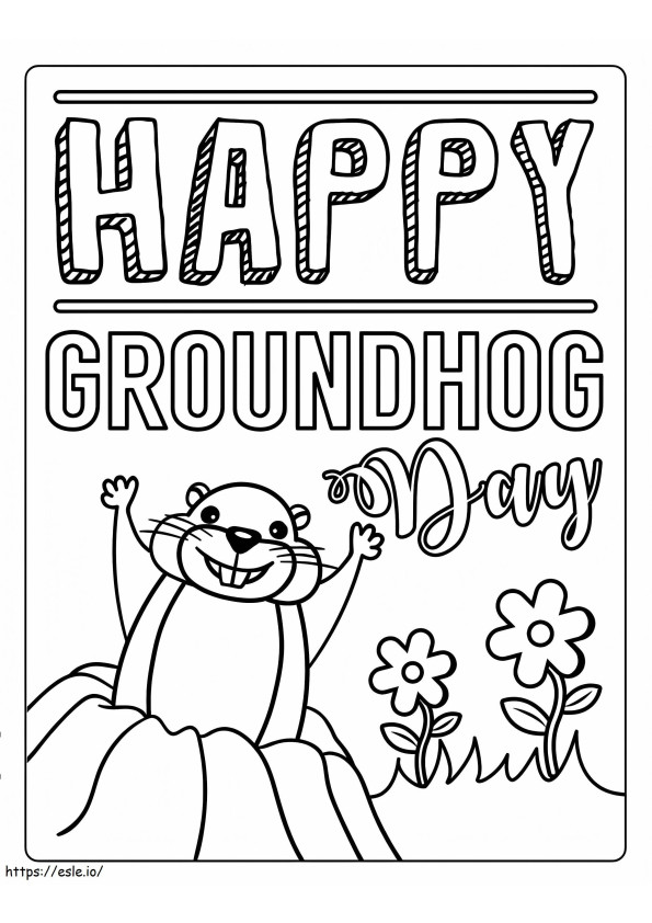Coloriage Jour 2 de la marmotte à imprimer dessin