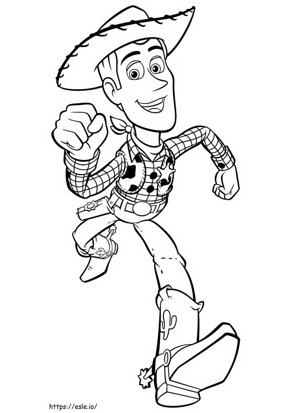 Woody alergând de colorat