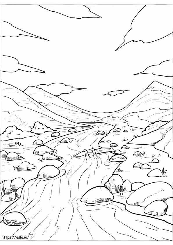 Beautiful River coloring page